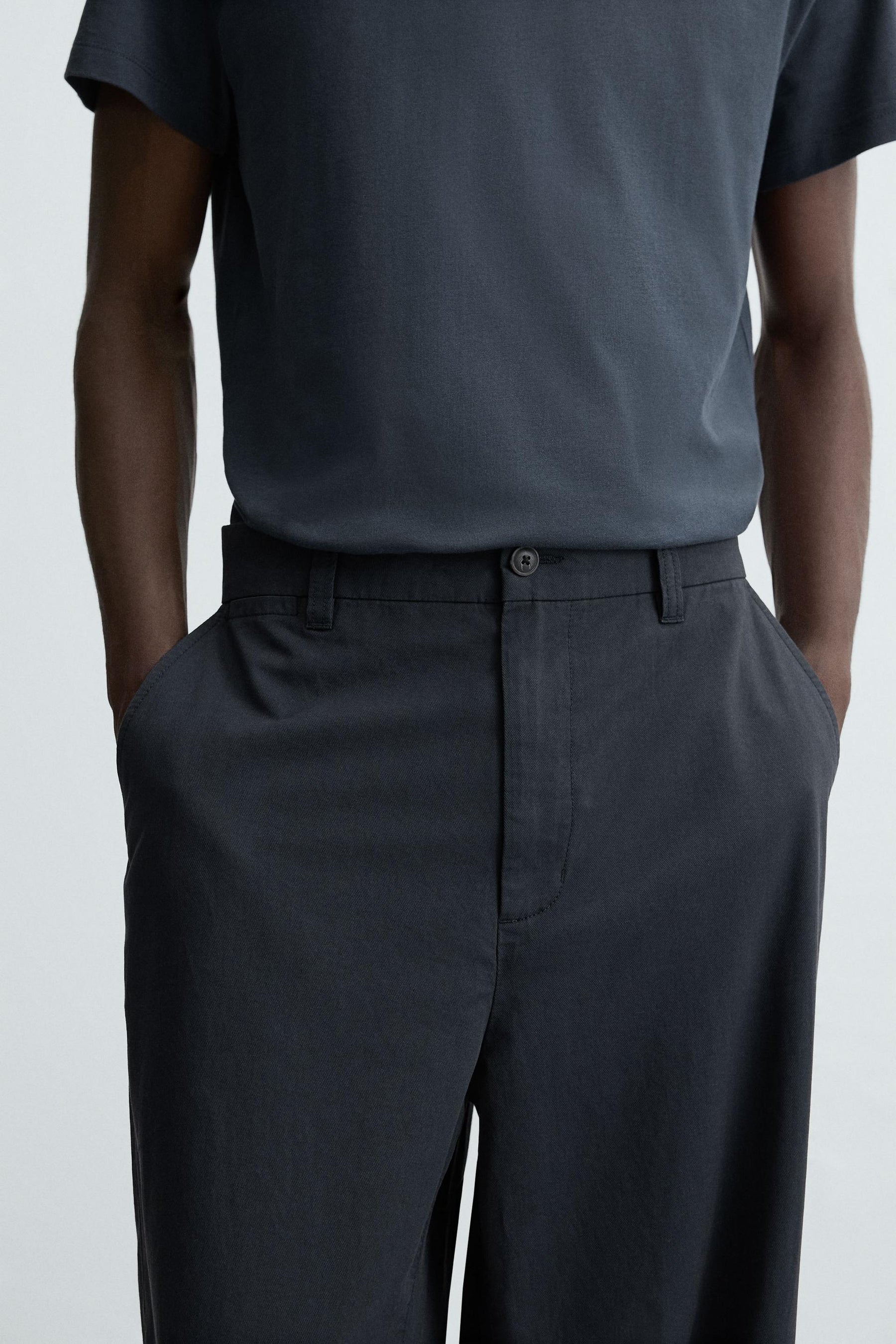 REGULAR FIT TEXTURED TROUSERS - Image 5