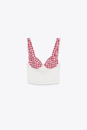 GINGHAM CORSET TOP