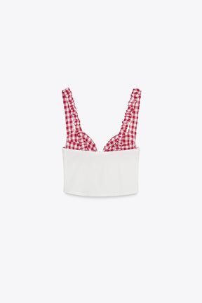 GINGHAM CORSET TOP