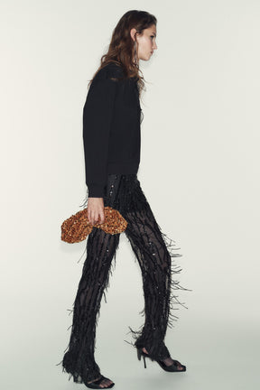 ORGANZA FLOWER SWEATSHIRT