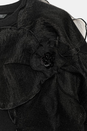 ORGANZA FLOWER SWEATSHIRT