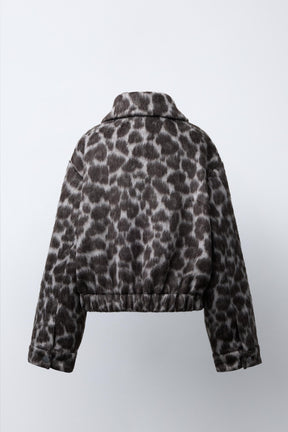 ANIMAL PRINT BOMBER JACKET - Image 4