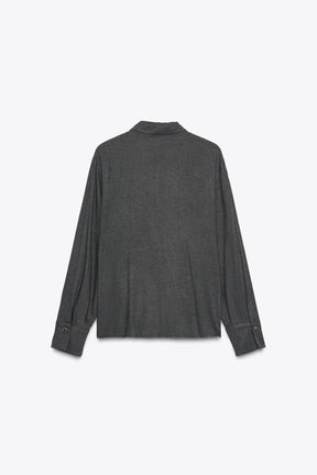 Knotted Metal-Button Shirt