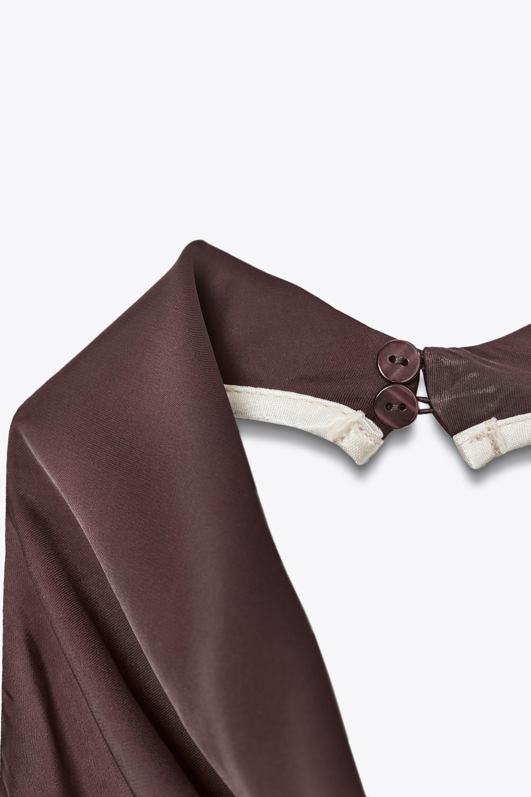 CONTRAST TRIM SATIN MIDI DRESS - Image 6