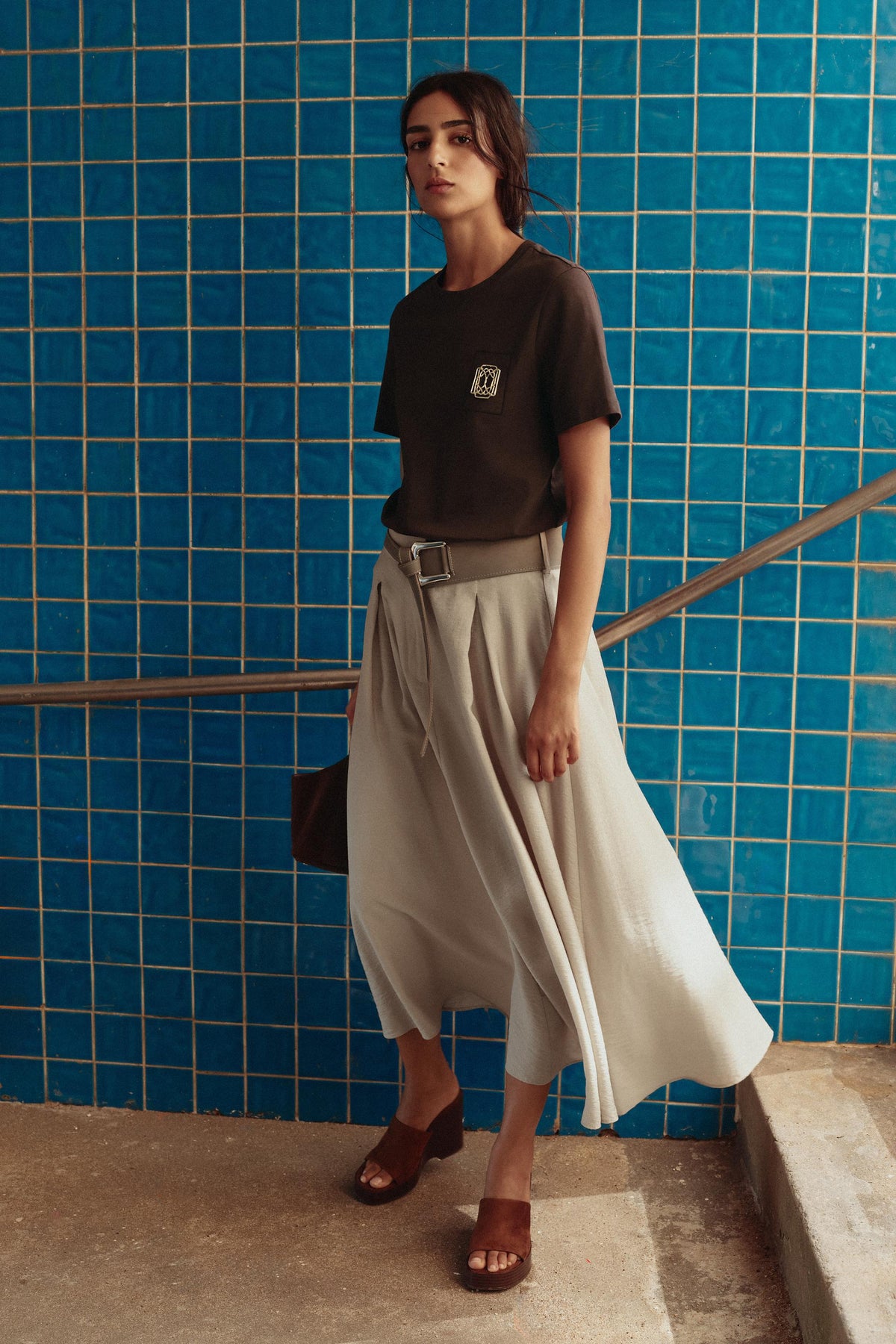 Layered Skirt with Belt