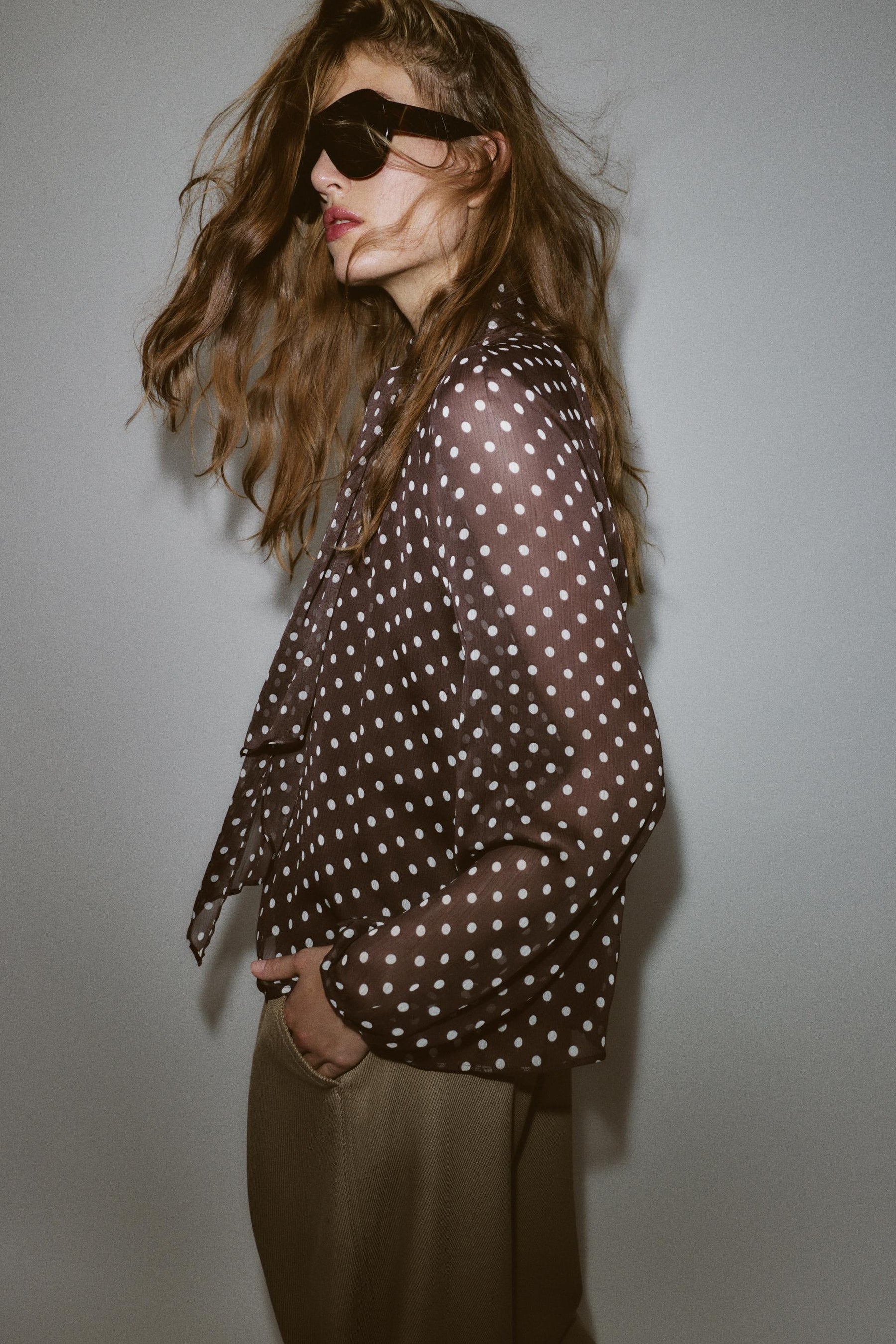 Polka Dot Bow Blouse