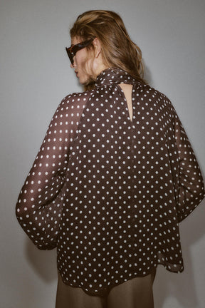 Polka Dot Bow Blouse
