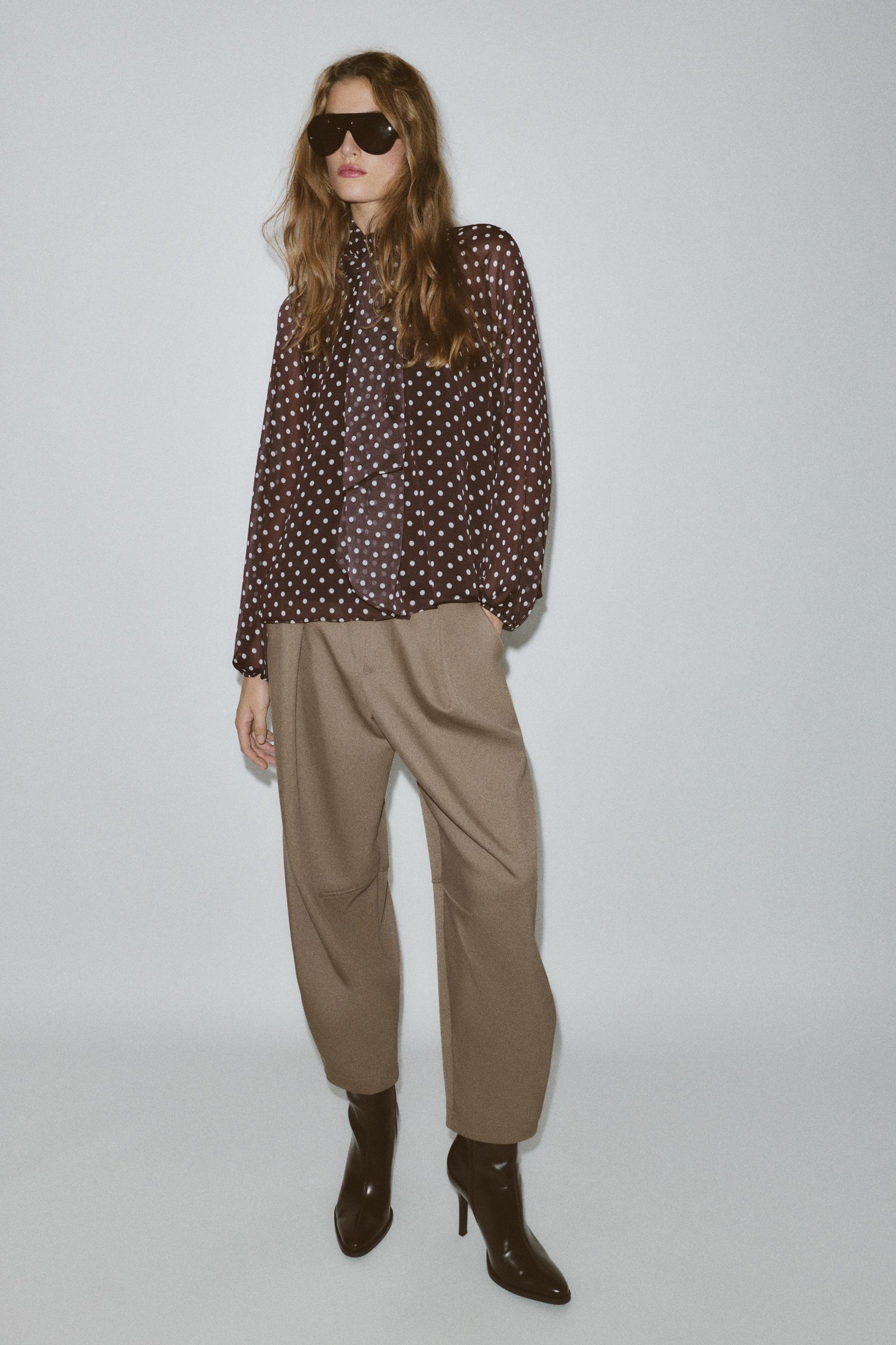 Polka Dot Bow Blouse