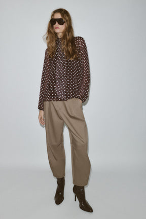 Polka Dot Bow Blouse