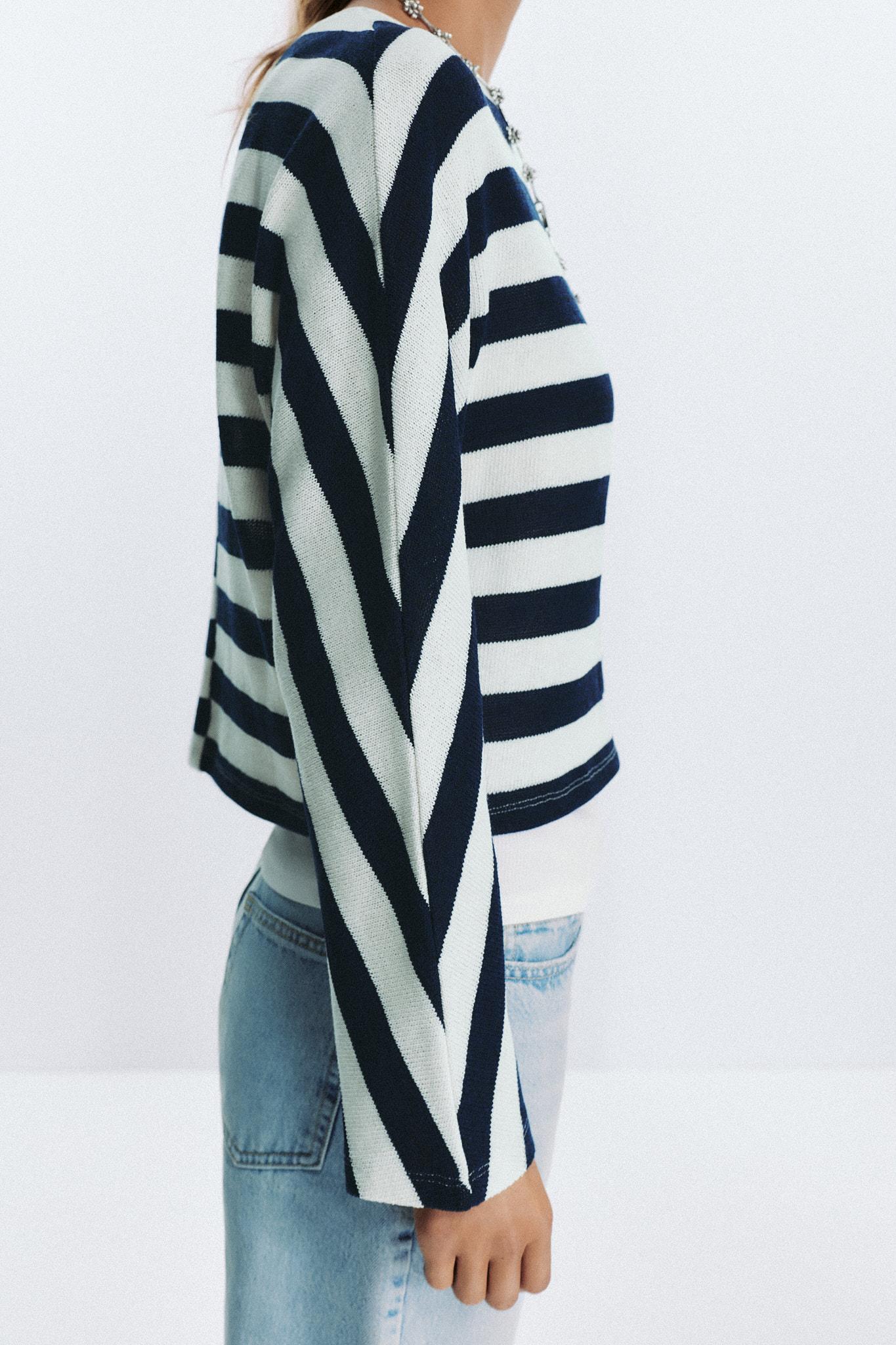STRIPED BATWING SLEEVE JUMPER - Image 5