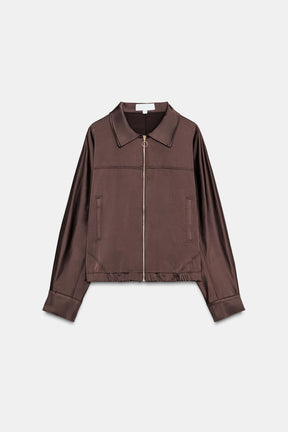 SATIN ZIP-UP JACKET - Image 5