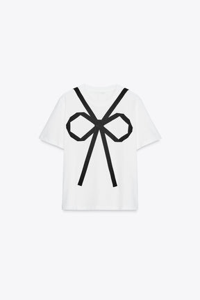 Contrast Bow T-Shirt