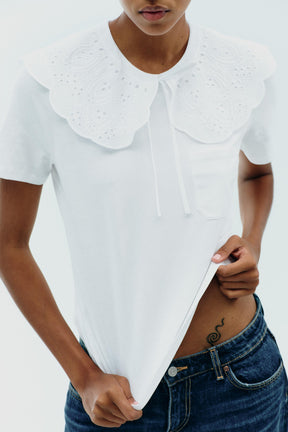 EMBROIDERED PETER PAN COLLAR