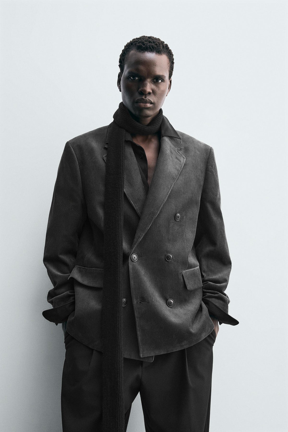 DOUBLE-BREASTED CORDUROY BLAZER - Image 2