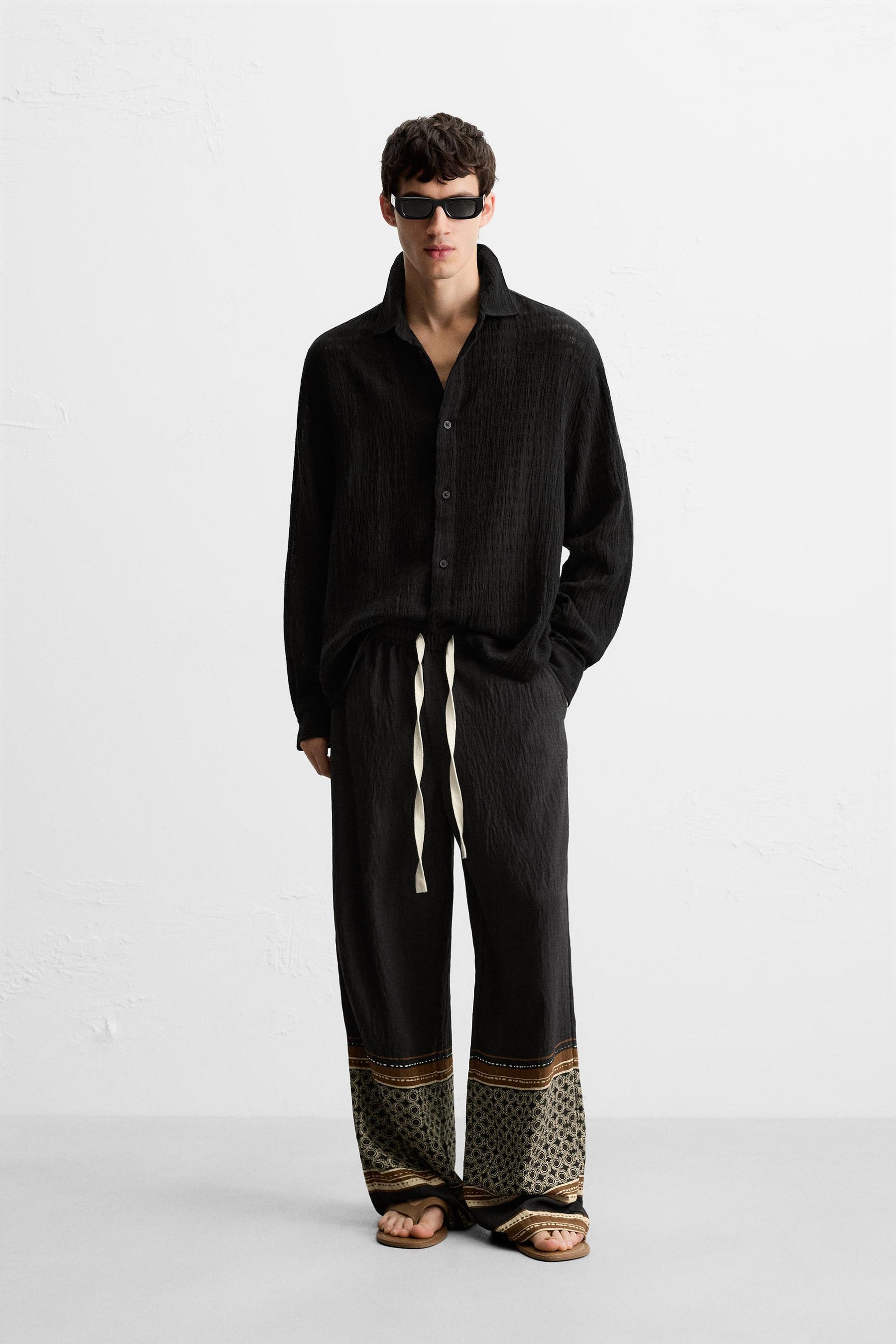 JACQUARD LINEN/COTTON SHIRT - Image 1