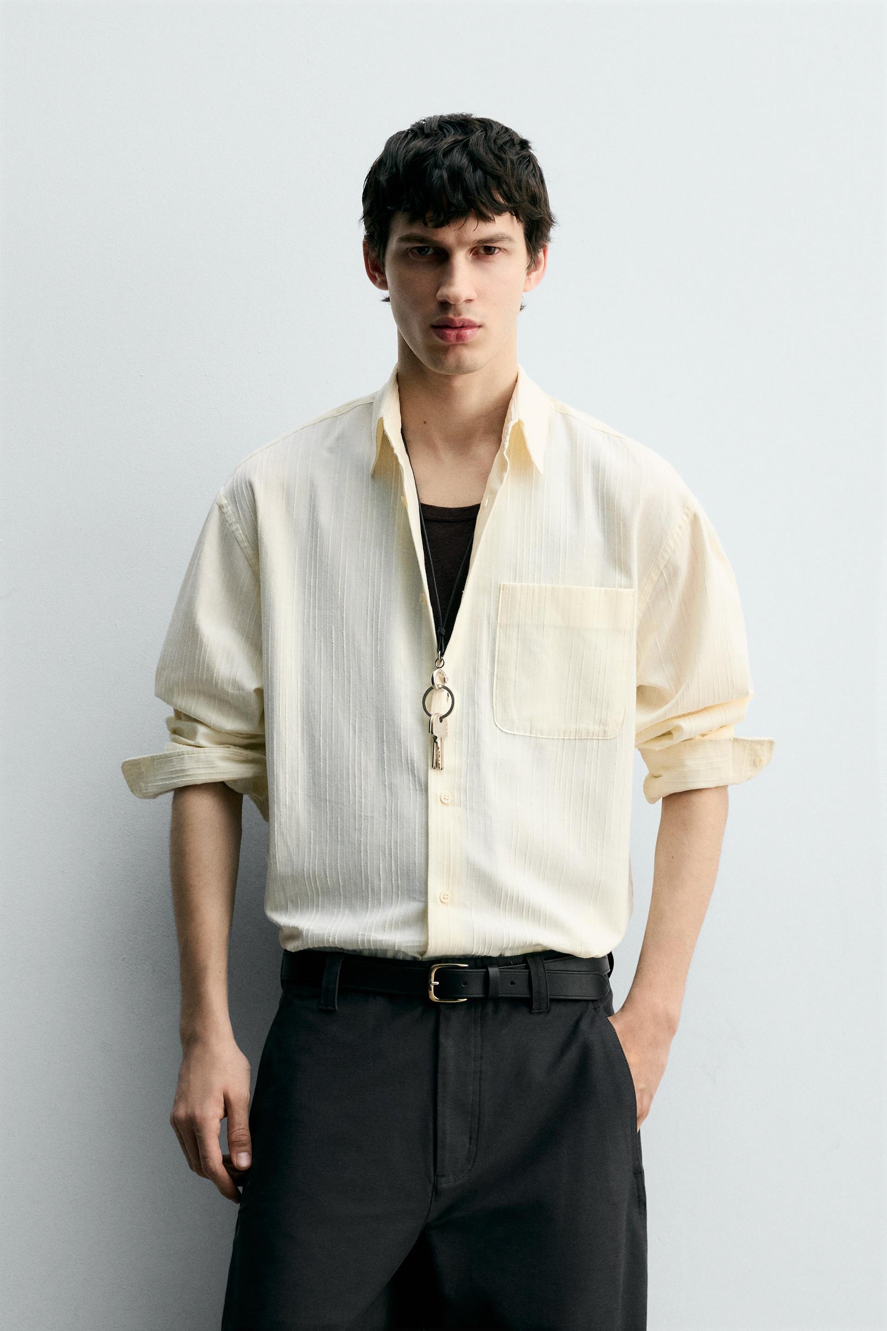 TEXTURED STRIPED SHIRT - Image 2