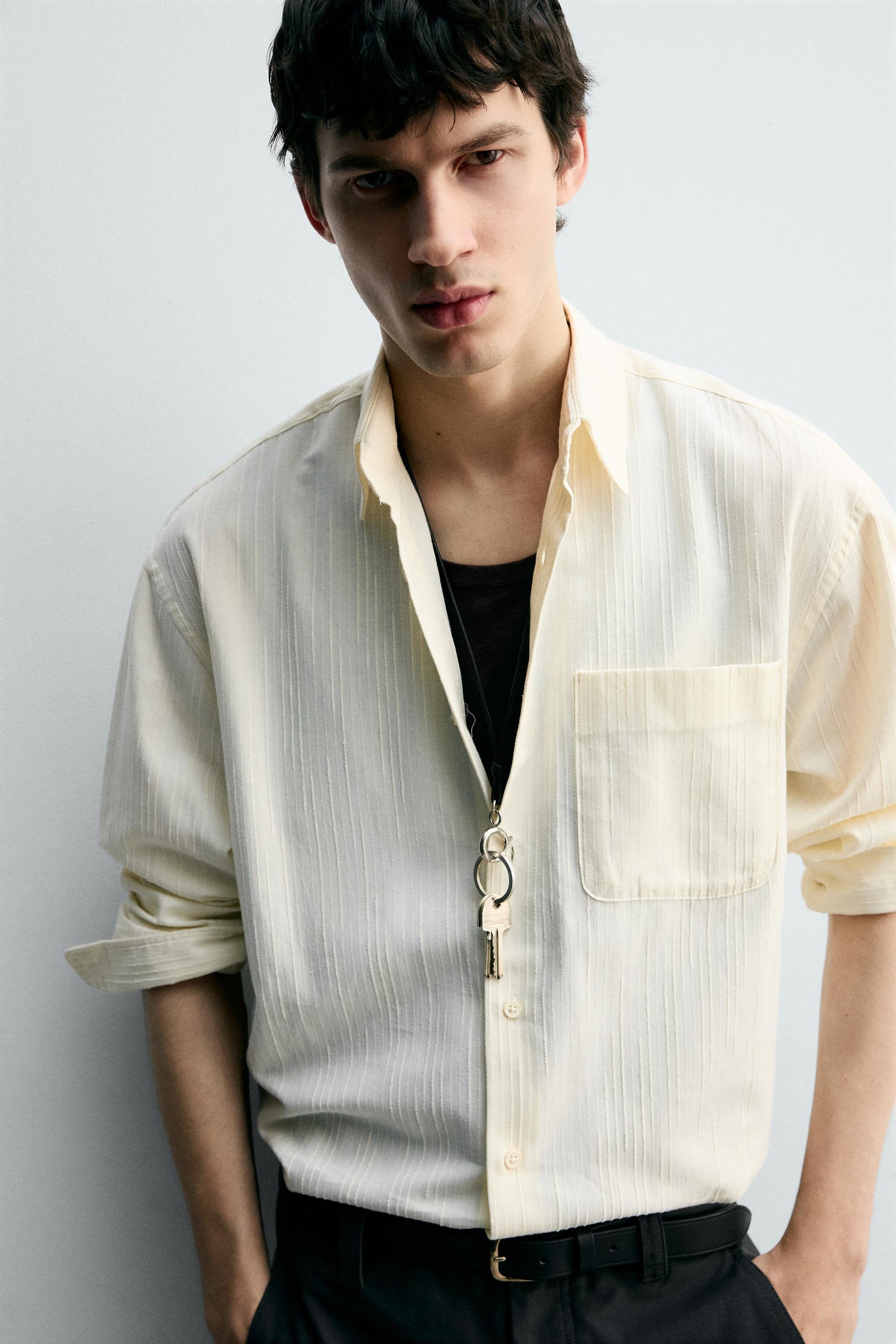 TEXTURED STRIPED SHIRT - Image 5