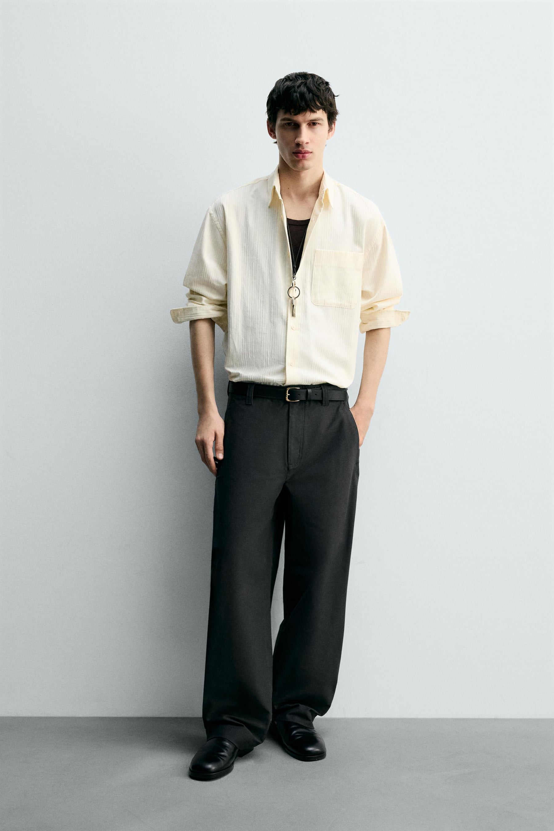 TEXTURED STRIPED SHIRT - Image 1