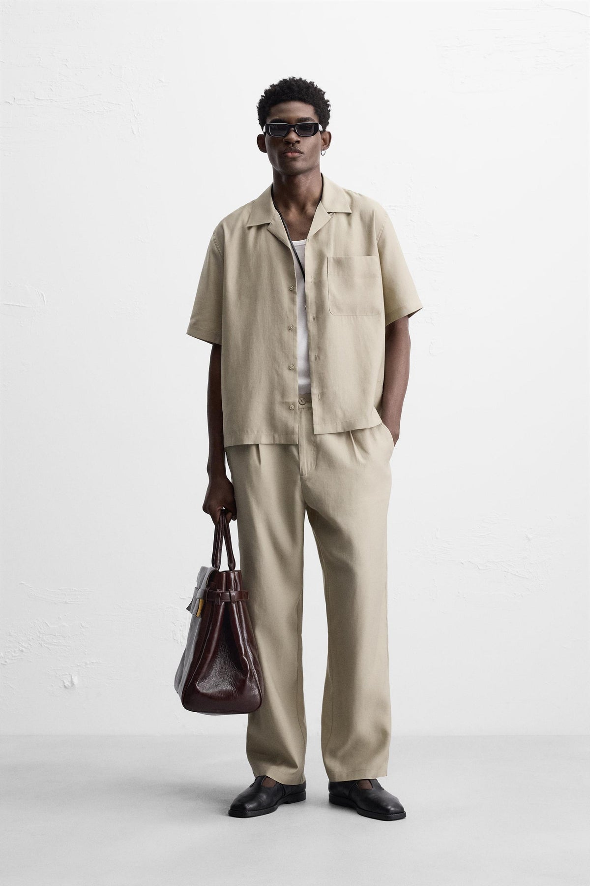 LYOCELL BLEND TROUSERS - Image 1