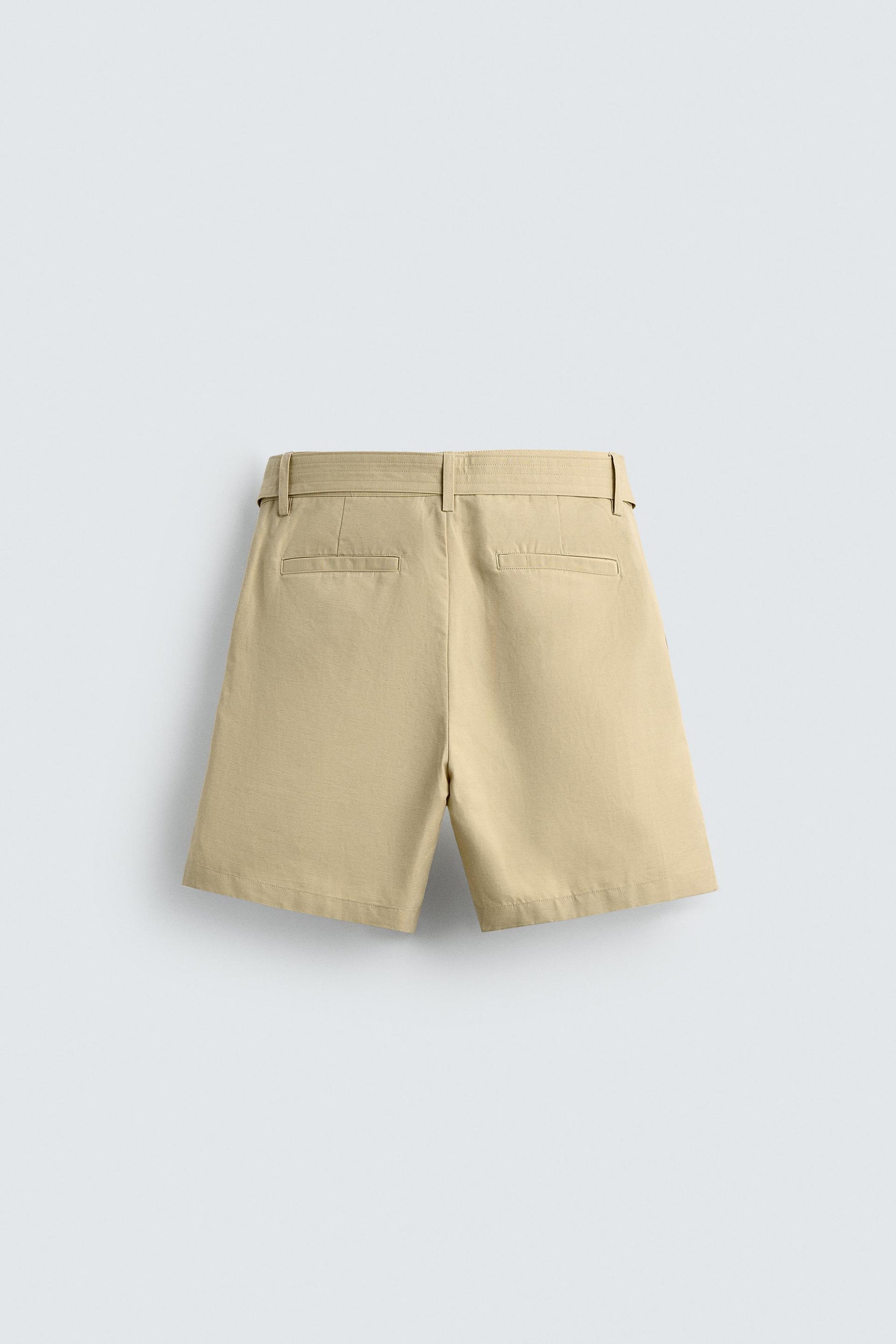 COTTON-LINEN BERMUDA SHORTS WITH BELT - Image 7