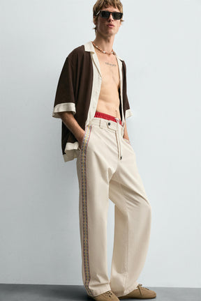 VISCOSE/LINEN COLOUR BLOCK SHIRT - Image 6