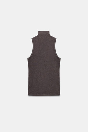 HIGH NECK SLEEVELESS TOP