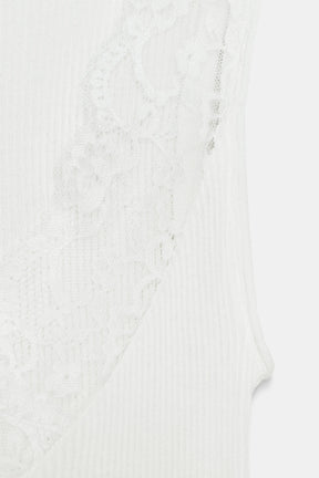 LACE RIBBED SHIRT