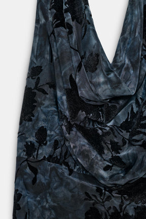 FLOCKED HALTER DRESS - Image 7