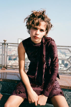 LONG PRINTED SCARF DRESS - Image 2