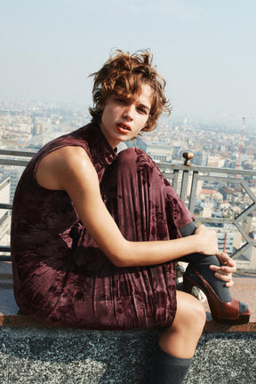 LONG PRINTED SCARF DRESS - Image 5