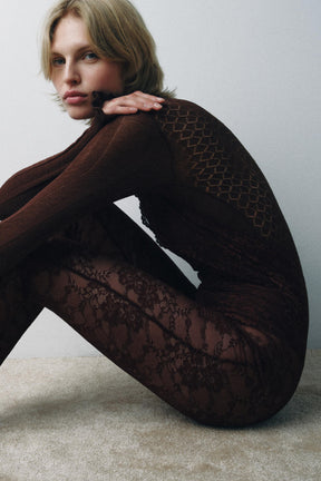 CONTRAST KNIT BODYSUIT