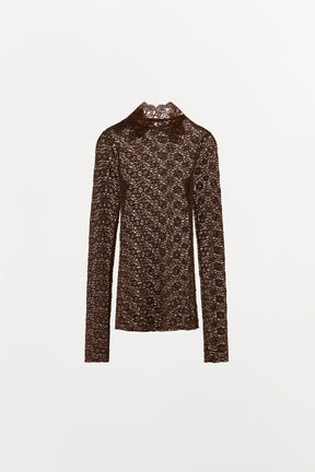 Lace High-Neck Shirt