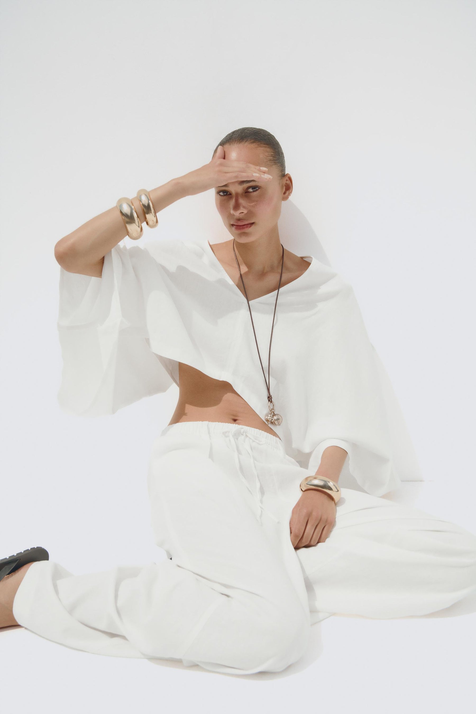 LINEN BLEND TROUSERS