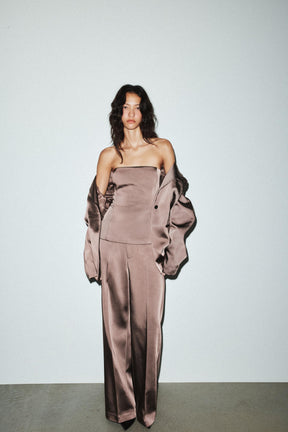 Satin High-Waist Trousers