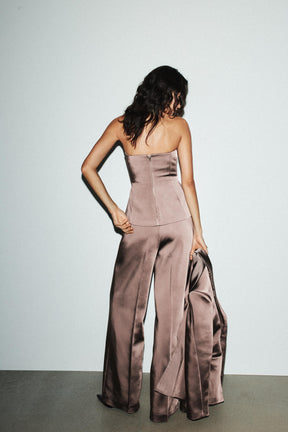 Satin High-Waist Trousers