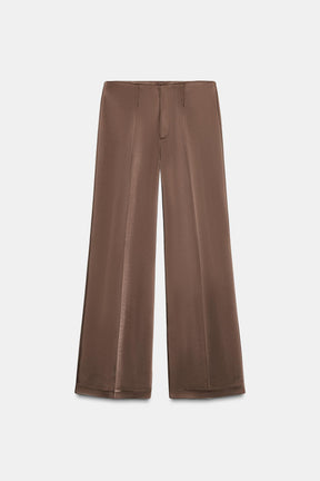 Satin High-Waist Trousers