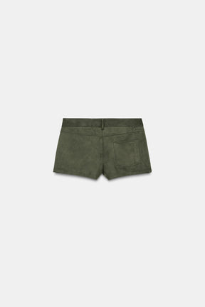SUEDE EFFECT MINI SHORTS