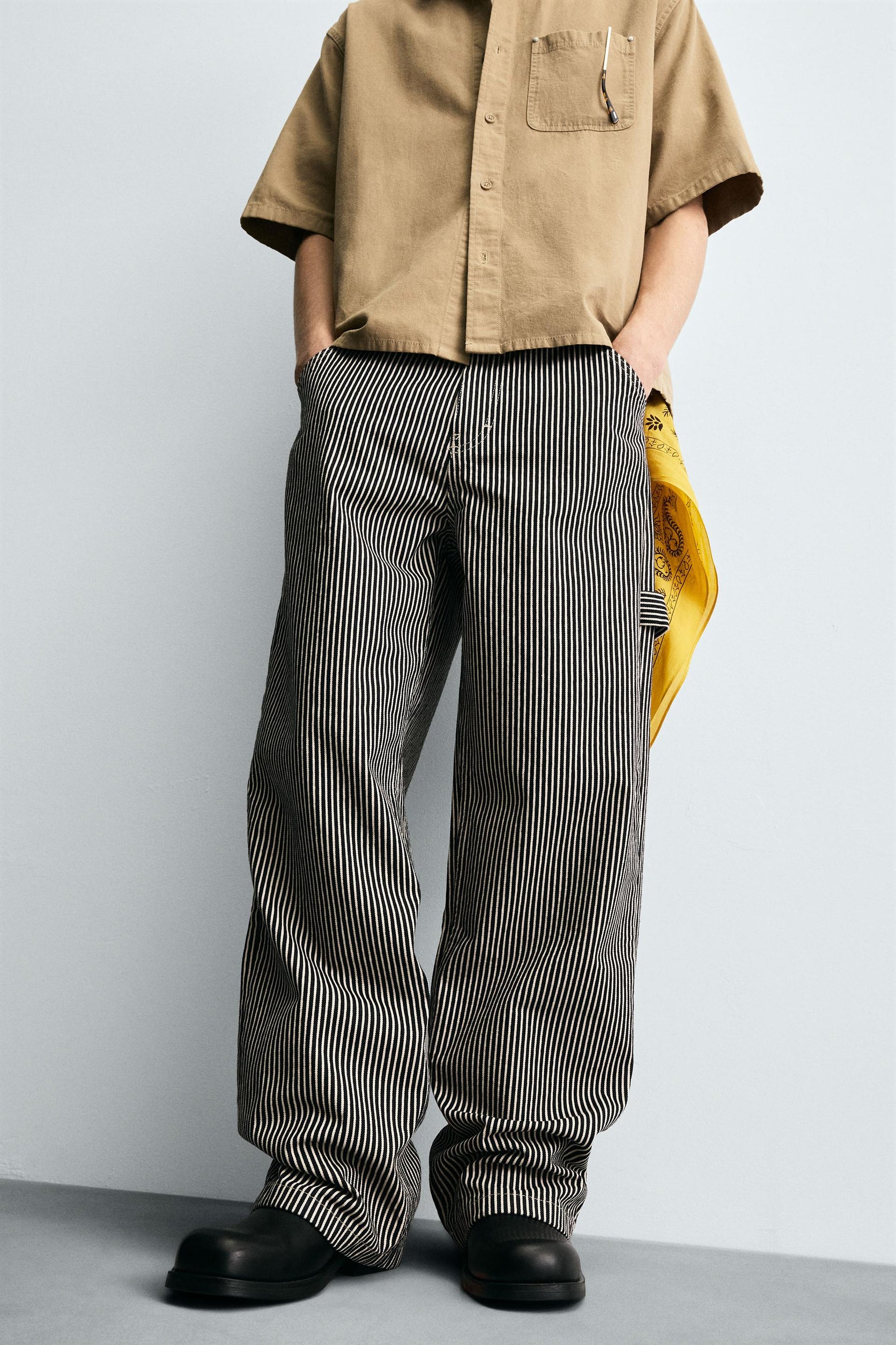 BAGGY FIT STRIPED CARPENTER TROUSERS - Image 5