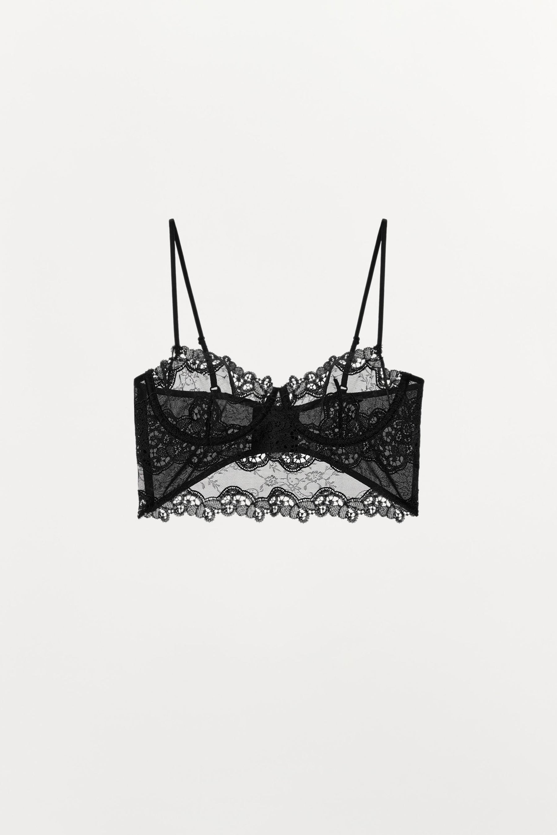EMBROIDERED LACE UNDERWIRED BRALETTE