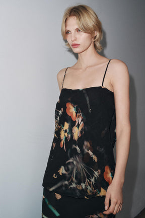 BEADED PRINTED CAPE DRESS - Image 4