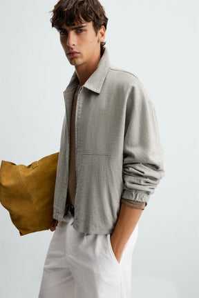 LINEN/COTTON TEXTURED JACKET - Image 5
