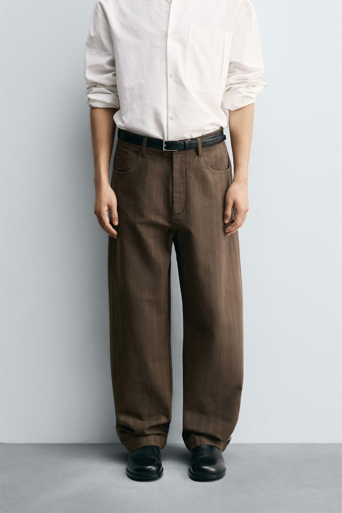 BALLOON FIT STRIPED JACQUARD TROUSERS - Image 2