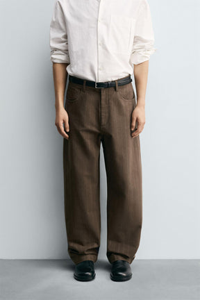 BALLOON FIT STRIPED JACQUARD TROUSERS - Image 2