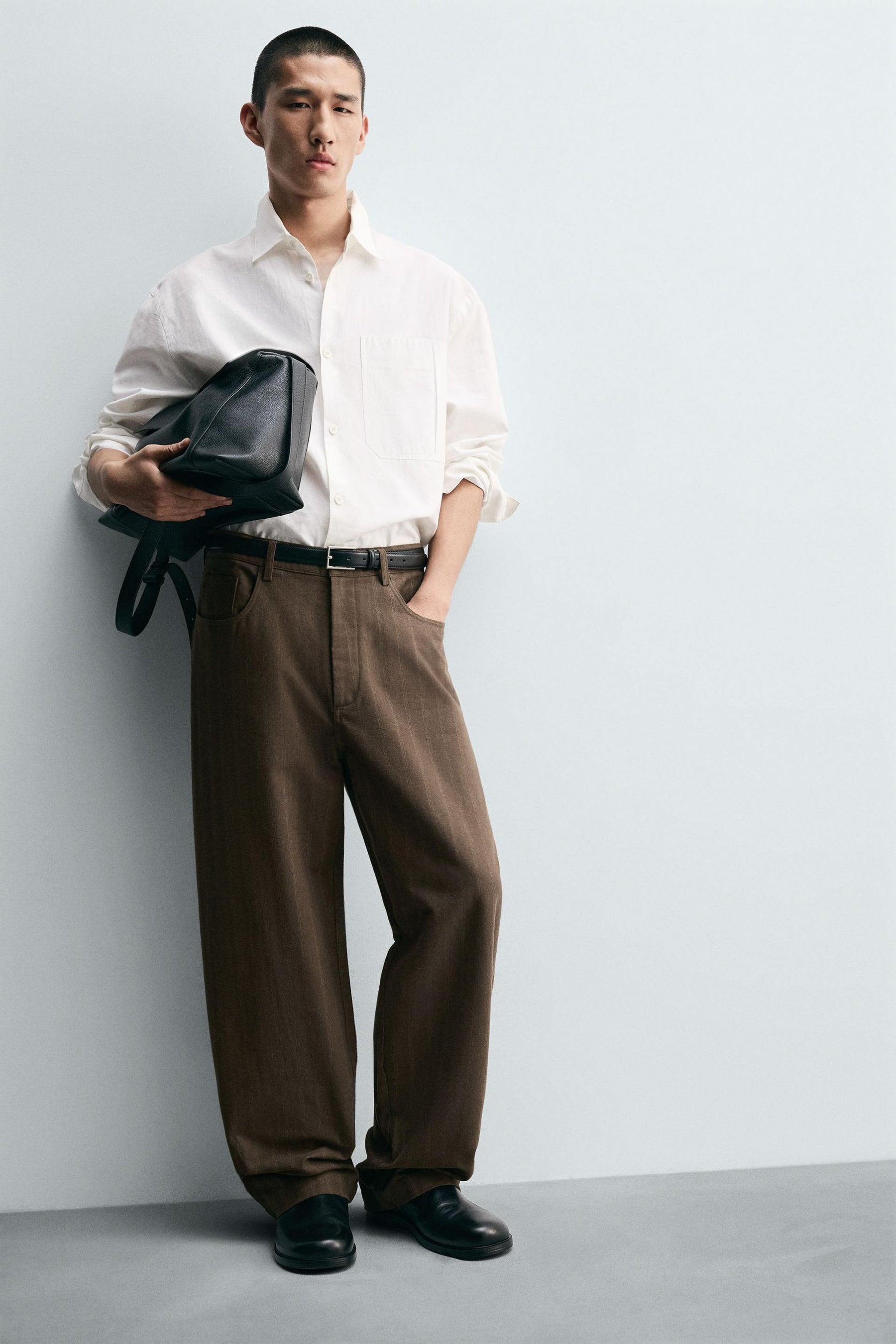 BALLOON FIT STRIPED JACQUARD TROUSERS - Image 6