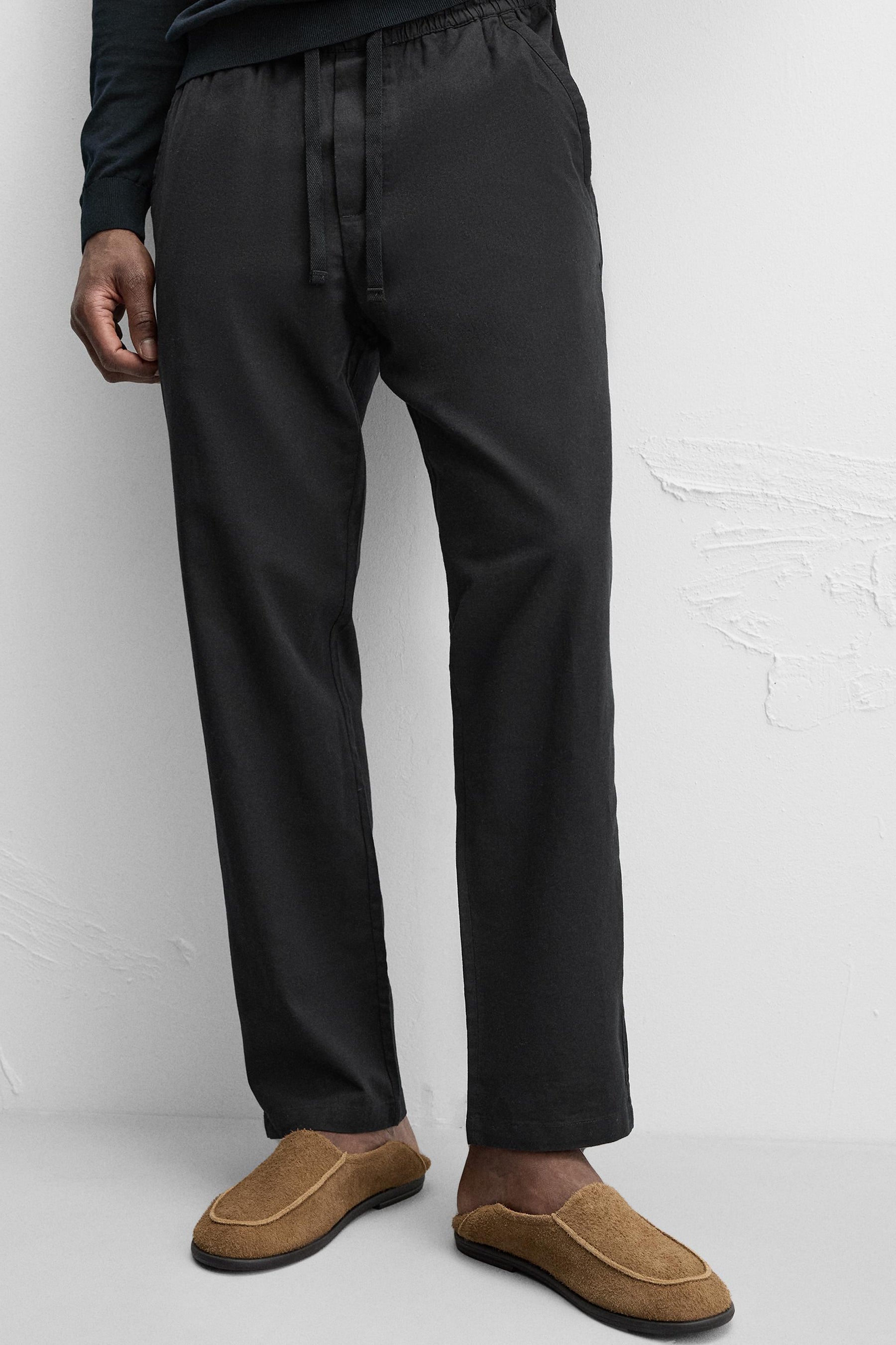 COTTON-LINEN RELAXED FIT TROUSERS - Image 5