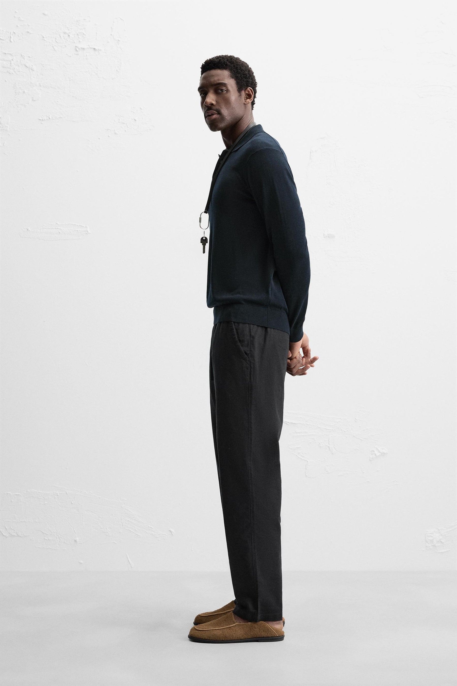 COTTON-LINEN RELAXED FIT TROUSERS - Image 4