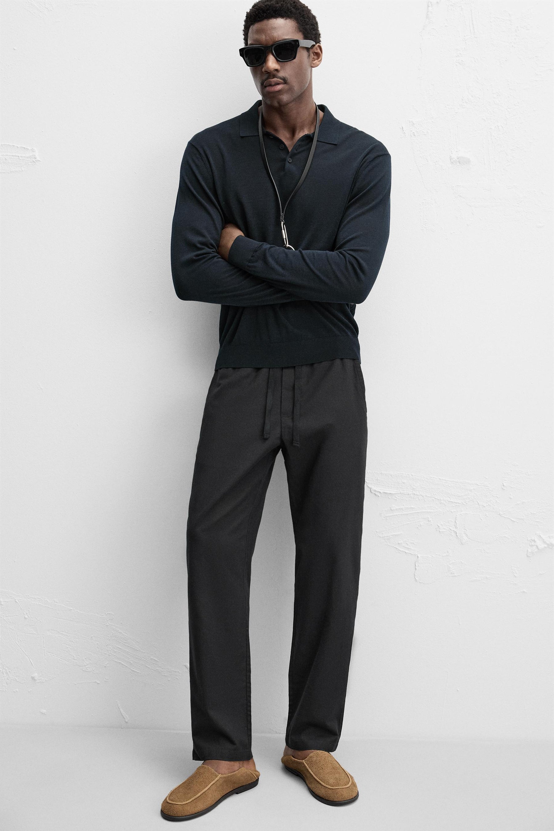 COTTON-LINEN RELAXED FIT TROUSERS - Image 6