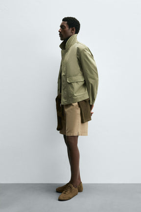 LYOCELL-COTTON RELAXED FIT BERMUDA SHORTS - Image 4