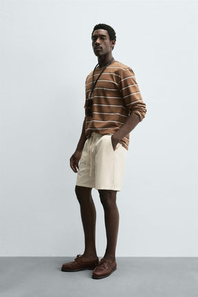 LYOCELL-COTTON RELAXED FIT BERMUDA SHORTS - Image 4