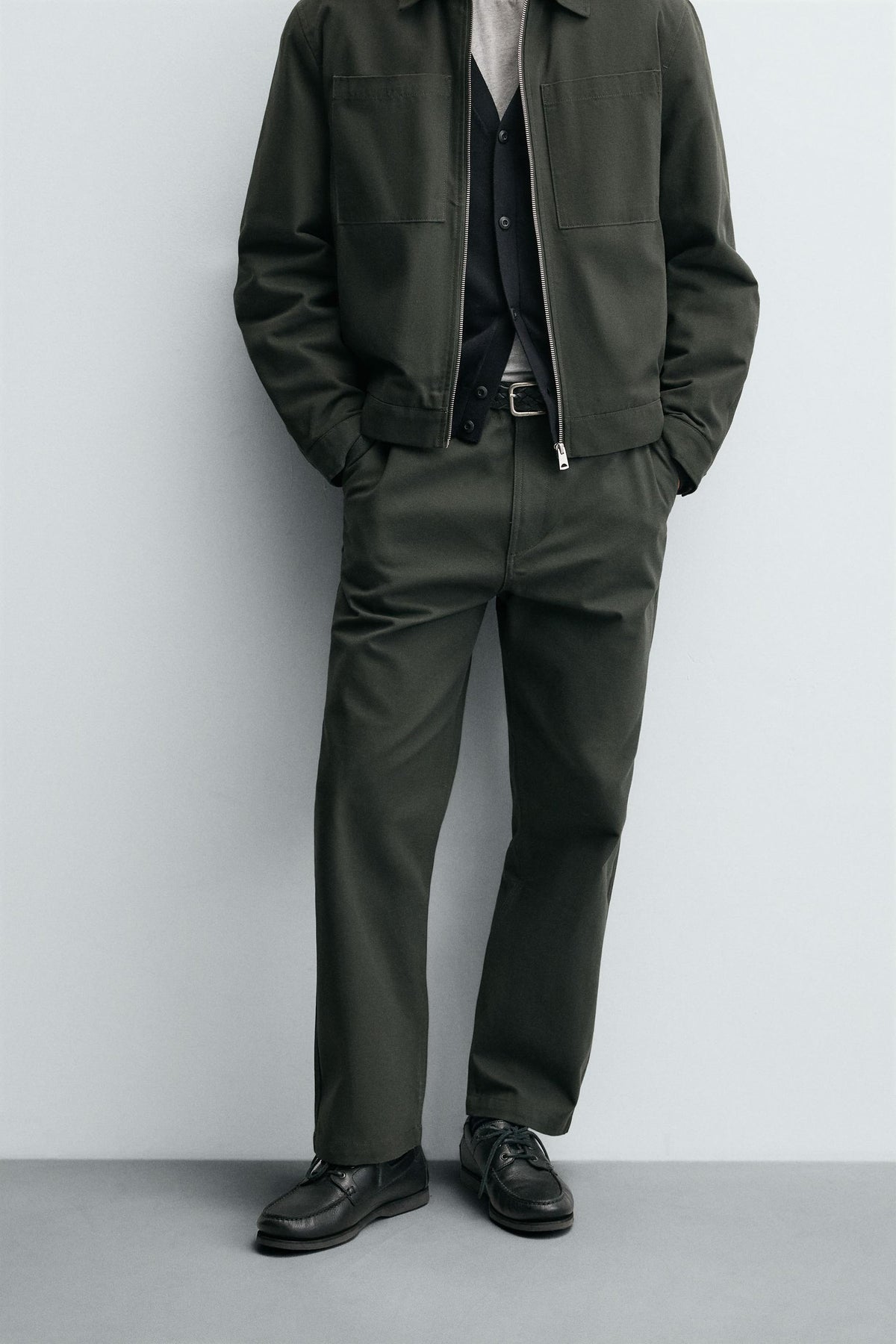 TEXTURED CANVAS TROUSERS - Image 2